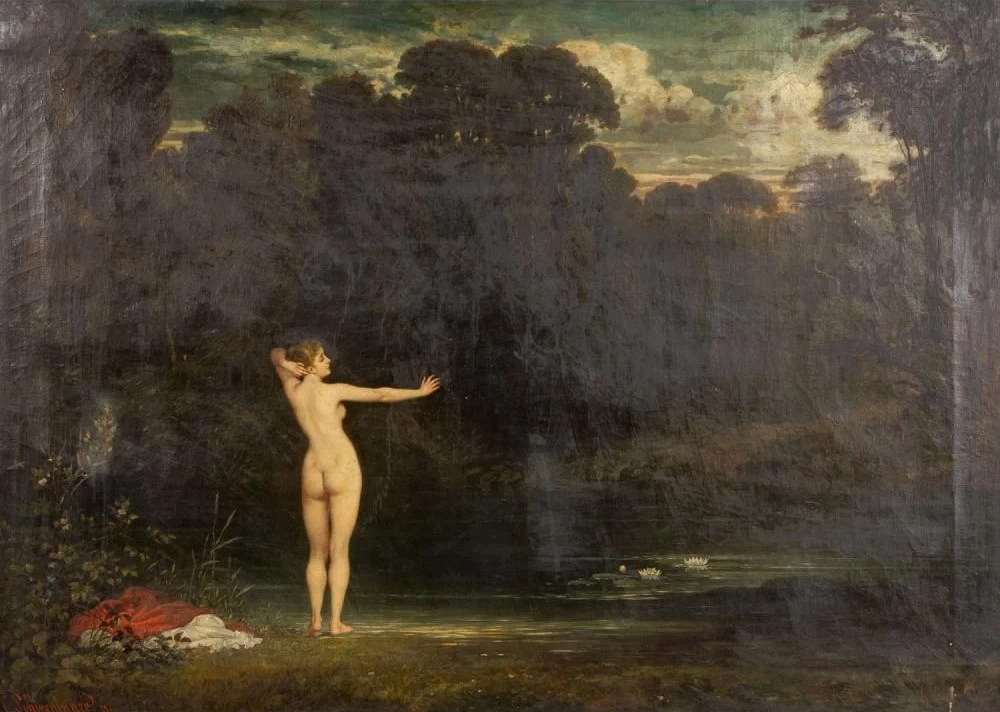 Carl Schweninger II - Bagnante in un lago della foresta